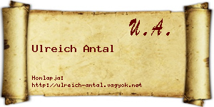 Ulreich Antal névjegykártya